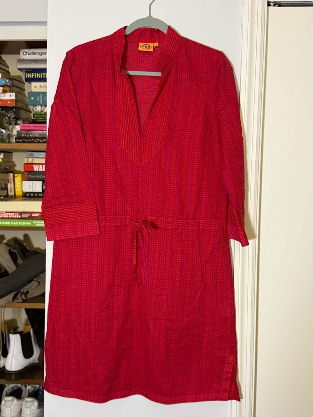 Tory Burch Dress Size 8 Red Cotton Cover-Up Beach Tunic